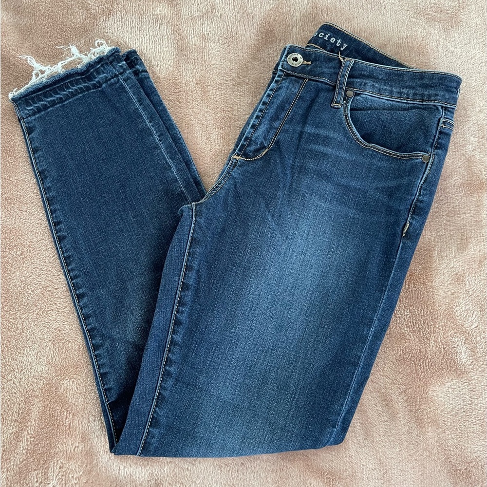 Articles of Society Skinny Jeans with Raw Edge Hem